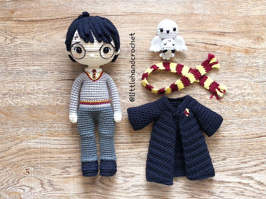 Ensemble de sorcières et de sorciers modèles de crochet 3 en 1