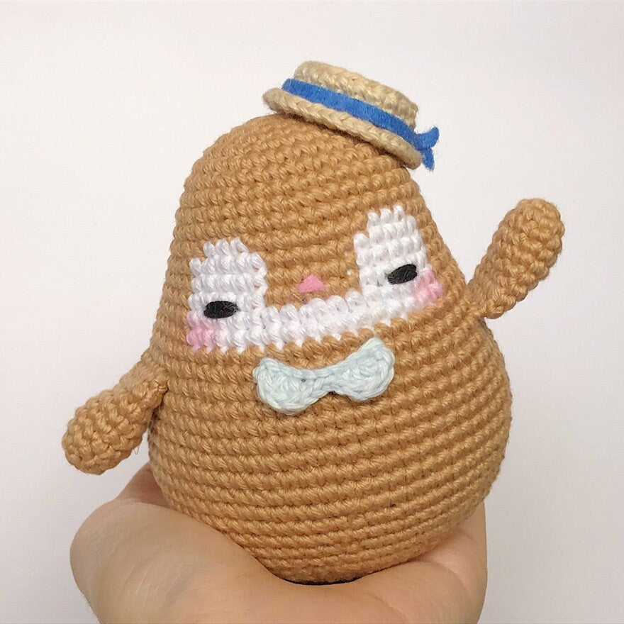 Modèle de pingouin PoPorico | avec panier et pommes inclus | Modèle de crochet de pingouin PDF anglais | Poupée Pingouin