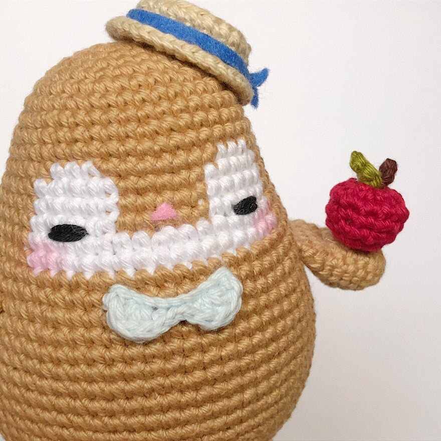 Modèle de pingouin PoPorico | avec panier et pommes inclus | Modèle de crochet de pingouin PDF anglais | Poupée Pingouin