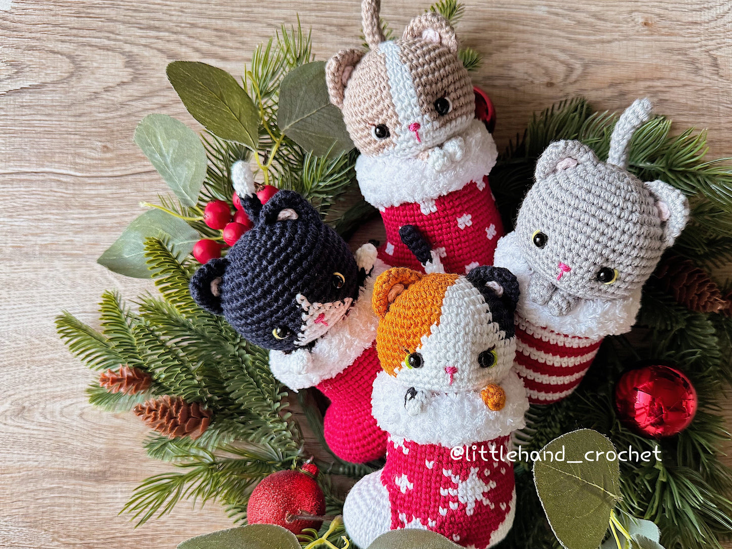 Bundle 4 in 1 Cat in Christmas Stocking | Christmas Stocking