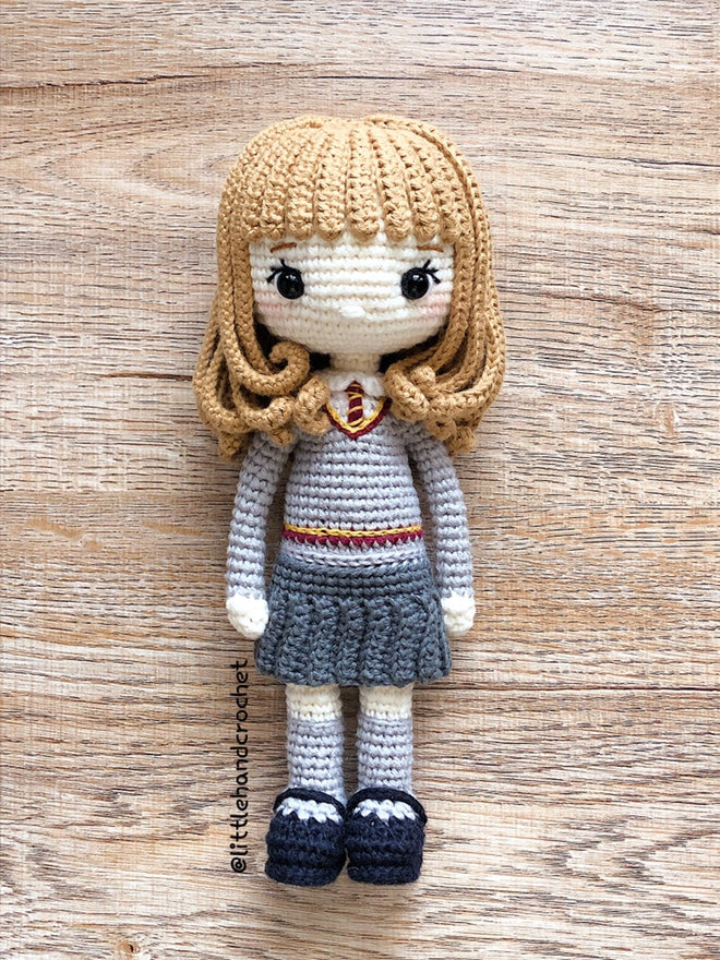 Patrón de crochet de Hermione Granger y Crookshanks