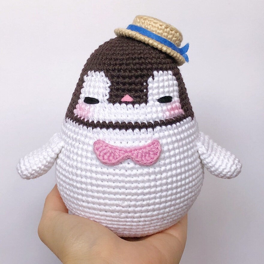 Patrón de pingüino PePerico | con Cesta y Manzanas incluidas | Inglés PDF Patrón de Ganchillo Pingüino | Muñeca Pingüino