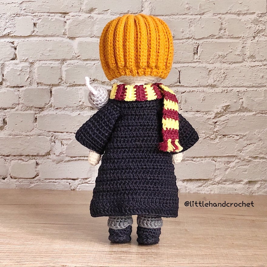 Patrón de crochet de Ron Weasley y Scabbers