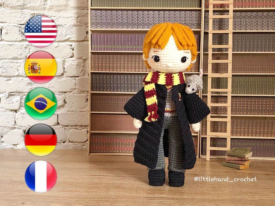 Patron au crochet de Ron Weasley et Croûtard